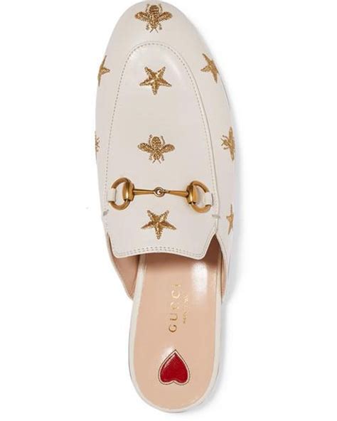 gucci princetown embroidered|White Leather Princetown Slipper .